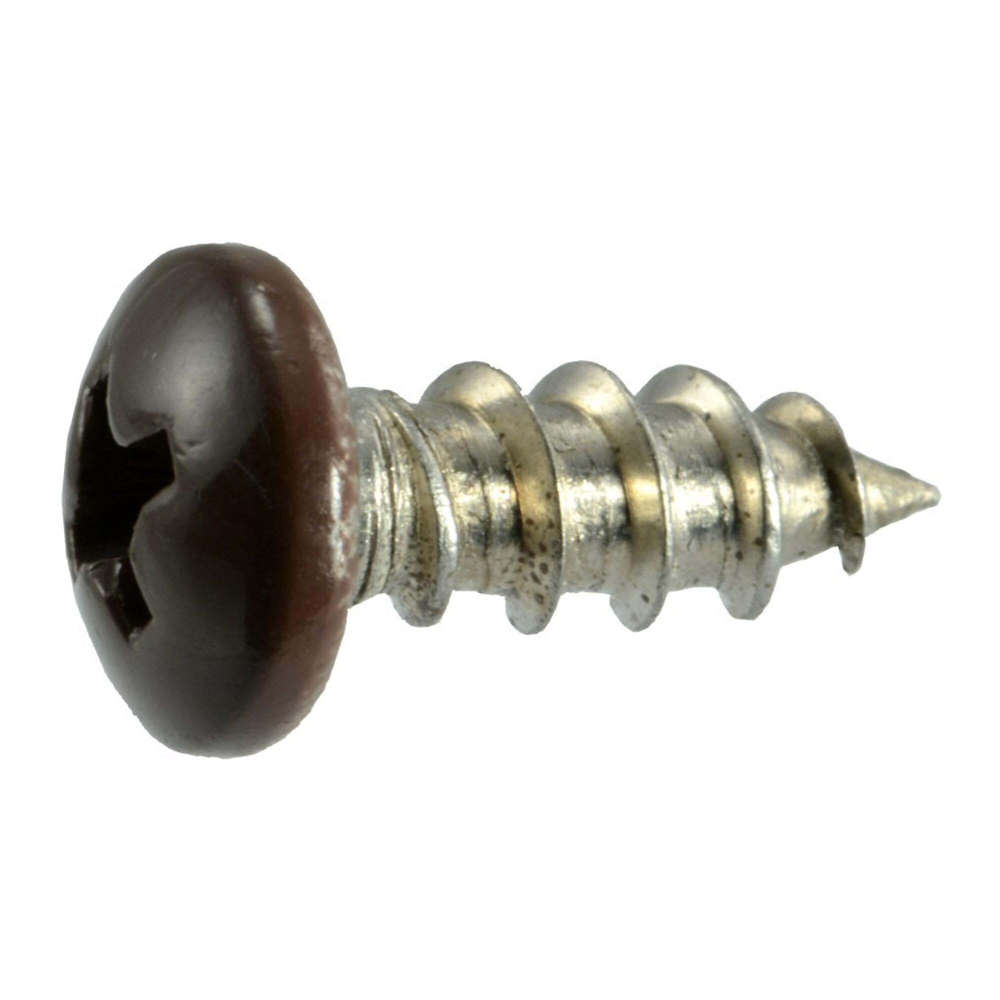 Midwest Fastener Phillips Sheet Metal Screws - #10 x 1/2in., Stainless Steel, Painted Brown, 100 Pcs, Model# 09115
